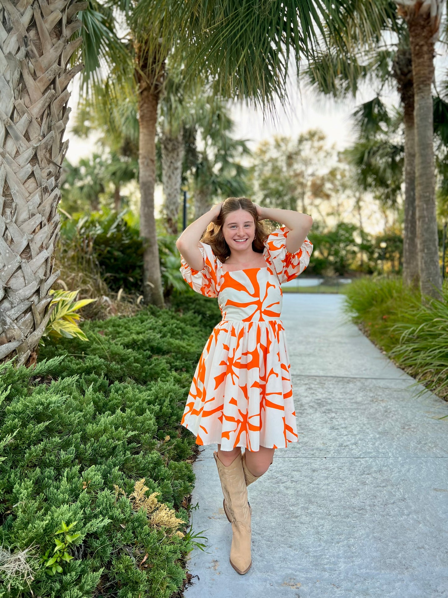 Floral Printed Babydoll Puff Sleeve Dress