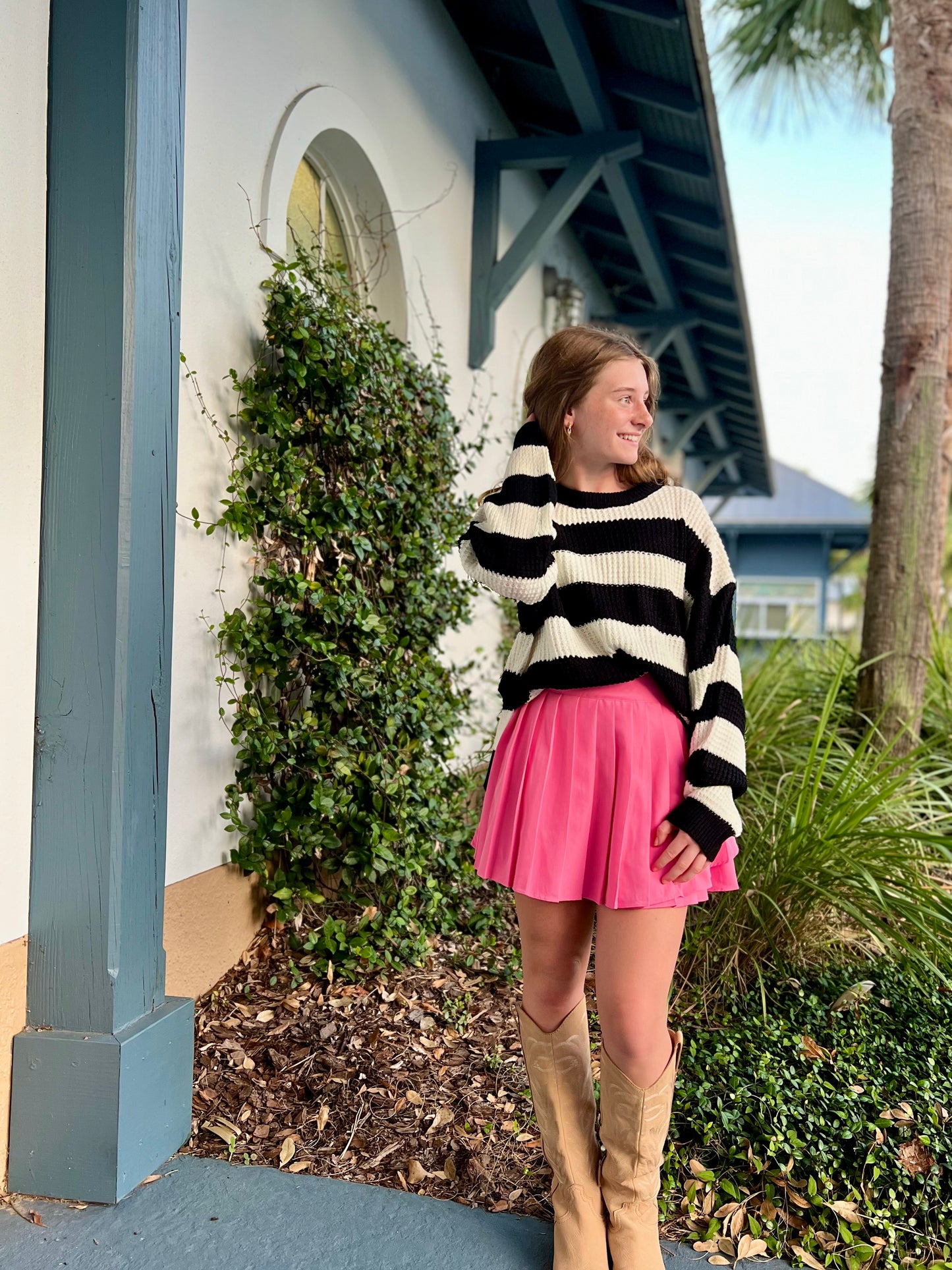 Black and Ivory Knit Sweater