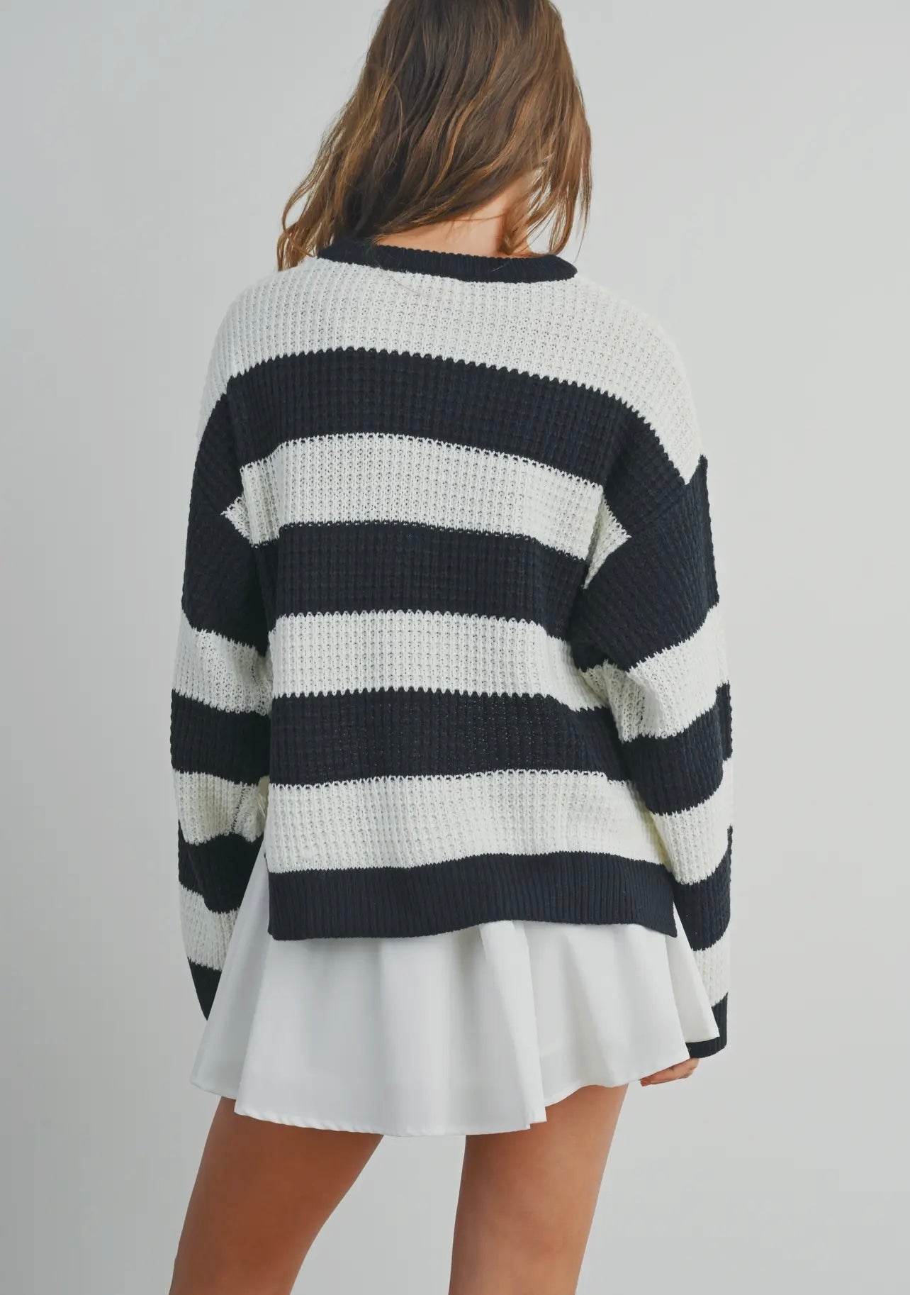 Black and Ivory Knit Sweater